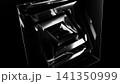 Reflective Frames Spin Into Darkness. Contrasting Monochrome And Polished Surfaces Generate Cinematic Loops 141350999