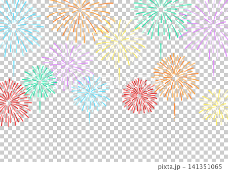一幅充滿活力的夏季背景向量插圖,描繪了五彩繽紛的煙火照亮夜空。 一幅充滿活力的夏季背景向量插圖,描繪了五彩繽紛的煙火照亮夜空。 141351065