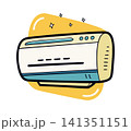 Hand drawn air conditioner. Cartoon style vector illustration 141351151