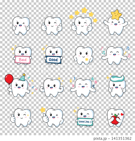 set of cute tooth character 141351362