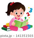 Cute Girl Learning Math Numbers 141351503