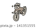 颯爽と自転車に乗る人のイラスト｜サイクリング・健康的なライフスタイル 141351555