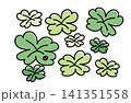 四つ葉のクローバーのイラストセット｜幸運・春の自然素材 141351558