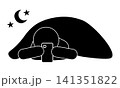 夜に布団の中でスマホを見る人のアイコン 141351822