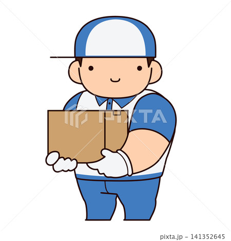 荷物を運ぶ配達員のイラスト 141352645
