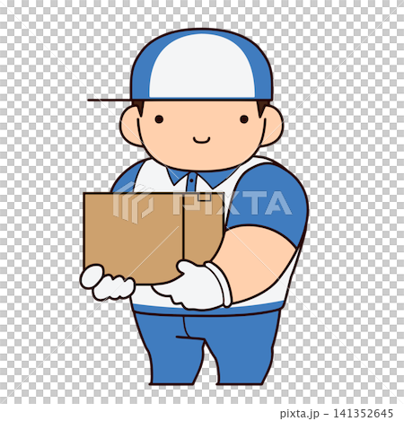 外送員拎著行李的插畫 141352645