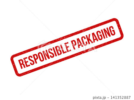 Red grunge rubber stamp mark with RESPONSIBLE PACKAGING text, conveying ethical business practices Red grunge rubber stamp mark with RESPONSIBLE PACKAGING text, conveying ethical business practices 141352887