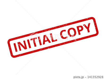 Red grunge rubber stamp mark with the words INITIAL COPY, perfect for document management 141352928