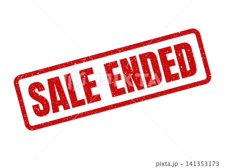 Red grungy rubber stamp effect showing sale ended message for expired promotions and marketing announcements Red grungy rubber stamp effect showing sale ended message for expired promotions and marketing announcements 141353173