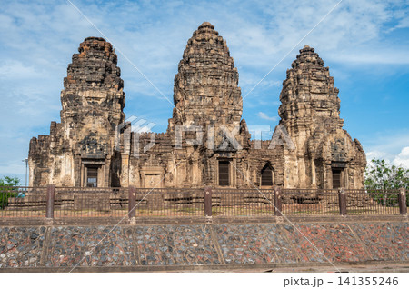 Beautiful view of Phra Prang Sam Yot is Lopburi's best known landmark tt is one of several monuments that date back to the Khmer era. Beautiful view of Phra Prang Sam Yot is Lopburi's best known landmark tt is one of several monuments that date back to the Khmer era. 141355246