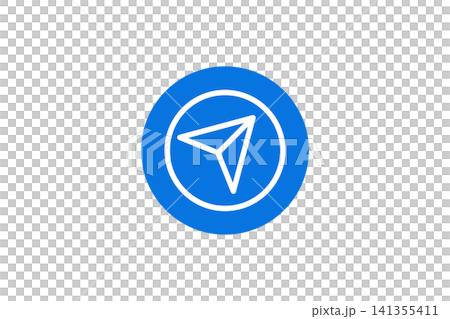 Paper Plane Navigation Icon In Circular Button Representing Send, Direction And Messaging Paper Plane Navigation Icon In Circular Button Representing Send, Direction And Messaging 141355411