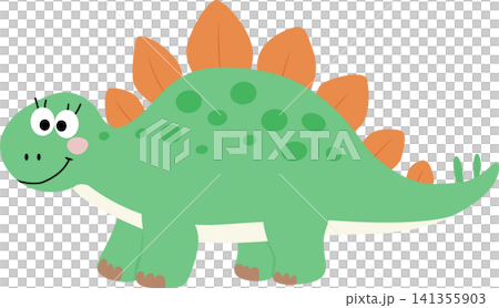 Cute Stegosaurus Dinosaur Cartoon Illustration Cute Stegosaurus Dinosaur Cartoon Illustration 141355903