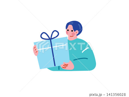 ネットショッピングをする男性のイラスト ネットショッピングをする男性のイラスト 141356028
