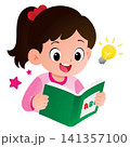 Smart Girl Learning with Idea Bulb 141357100