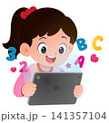Girl Learning on Digital Tablet 141357104