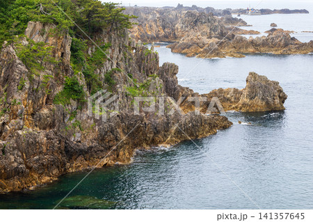 佐渡島の景勝地、尖閣湾の風景 141357645