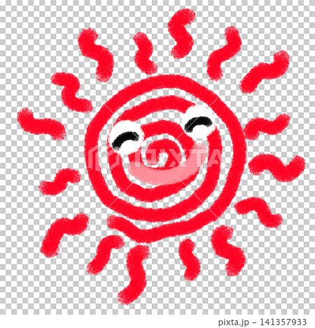 手繪太陽插圖（透明背景/PNG/JPEG） 141357933