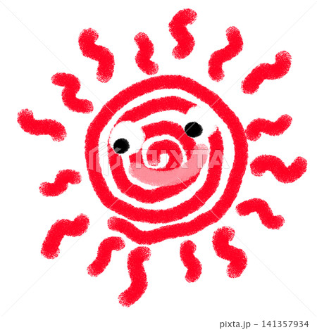 太陽の手描きイラスト素材（透過素材/PNG/JPEG） 141357934
