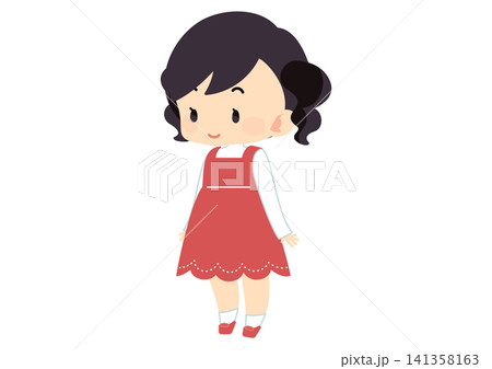 ちいさい女の子の全身イラスト 141358163