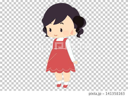 ちいさい女の子の全身イラスト 141358163