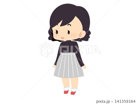 ちいさい女の子の全身イラスト 141358164