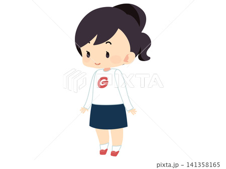 ちいさい女の子の全身イラスト 141358165