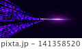 Dynamic abstract background featuring diagonal neon light streaks. 141358520