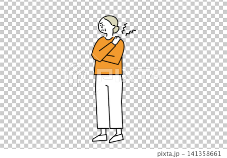 Senior woman holding a shoulder Senior woman holding a shoulder 141358661