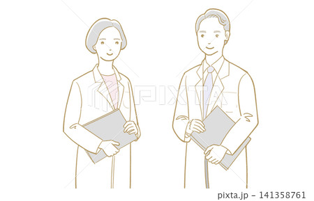 男性と女性の医師のイラスト 141358761