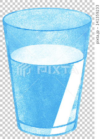 玻璃杯中水的水彩插圖 141359233