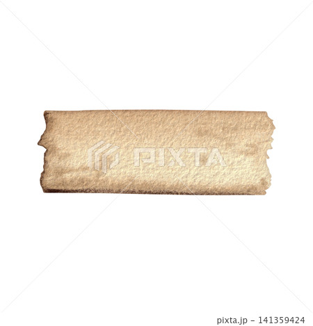A vintage-style scrap of paper with a torn edge. A watercolor design element featuring an autumn, nature-inspired theme. Label, tag for text A vintage-style scrap of paper with a torn edge. A watercolor design element featuring an autumn, nature-inspired theme. Label, tag for text 141359424