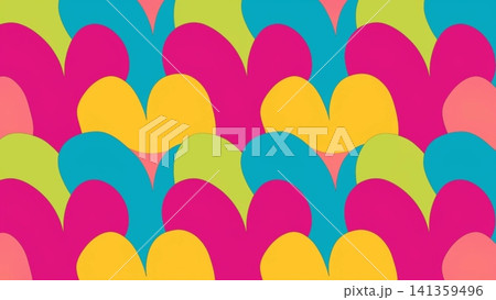 Minimalist heart pattern in pastel colors vector background  141359496