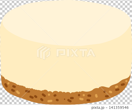 Plain cheesecake with creamy filling and golden biscuit crust, 141359546
