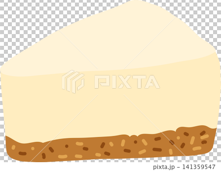 a plain cheesecake slice with creamy filling and biscuit crust a plain cheesecake slice with creamy filling and biscuit crust 141359547