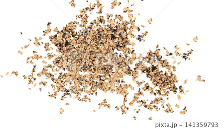 Chopped Truffle Chopped Parts, Tuber Melanosporum Mushroom Pieces, Black Truffle Cuts Chopped Truffle Chopped Parts, Tuber Melanosporum Mushroom Pieces, Black Truffle Cuts 141359793