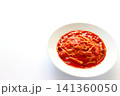 白背景のトマトスープパスタ 141360050