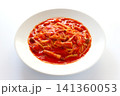 白背景のトマトスープパスタ 141360053
