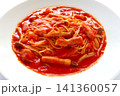 白背景のトマトスープパスタ 141360057