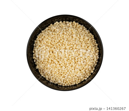 Puffed millet isolated, crispy cereal breakfast, ancient healthy food 141360267