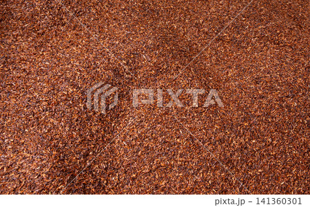 Rooibos tea leaves pattern closeup Rooibos tea leaves pattern closeup 141360301