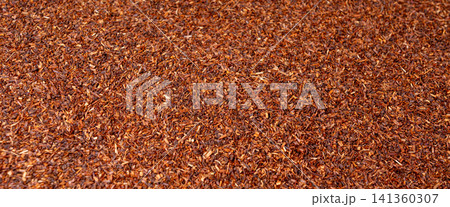 Rooibos tea leaves pattern closeup Rooibos tea leaves pattern closeup 141360307