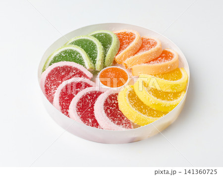 Fruit Marmalade Sweets Isolated, Lemon Slices Jelly, Sugar Citrus Marmalades, Orange, Lime Slices Set Fruit Marmalade Sweets Isolated, Lemon Slices Jelly, Sugar Citrus Marmalades, Orange, Lime Slices Set 141360725
