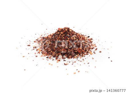 Chili and salt seasoning, red chilli pepper spice powder, dry crushed hot pepper flakes 141360777
