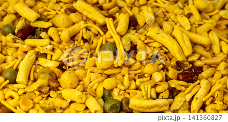 Khatta meetha namkeen textured background 141360827