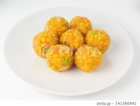 Ladoo, laddu or bundi laddoo is Indian sweet Diwali food. This is boondi ladoo balls Ladoo, laddu or bundi laddoo is Indian sweet Diwali food. This is boondi ladoo balls 141360842
