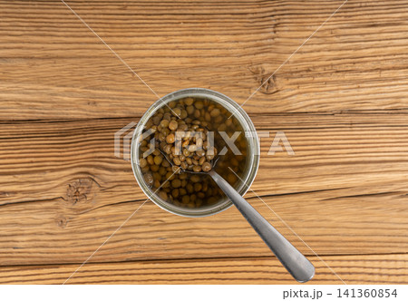 Cooked lentil, boiled green lentils Cooked lentil, boiled green lentils 141360854