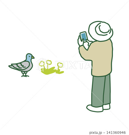 スマホで写真を撮る人 ベクターイラスト スマホで写真を撮る人 ベクターイラスト 141360946