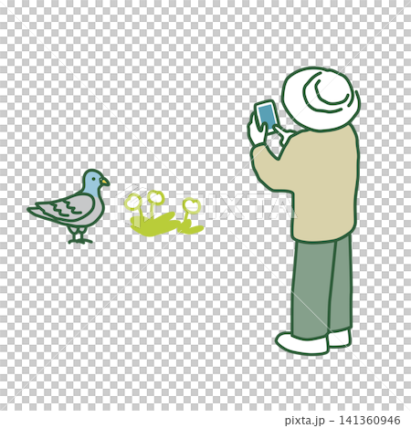 スマホで写真を撮る人 ベクターイラスト スマホで写真を撮る人 ベクターイラスト 141360946