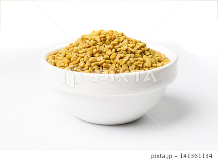 Fenugreek Seeds Isolated, Dry Trigonella, Spicy Methi Dana Grains, Indian Kitchen Seasoning Ingredient Fenugreek Seeds Isolated, Dry Trigonella, Spicy Methi Dana Grains, Indian Kitchen Seasoning Ingredient 141361134