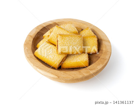 Fig roll bar, square sugar cookies with fruit filling isolated Fig roll bar, square sugar cookies with fruit filling isolated 141361137